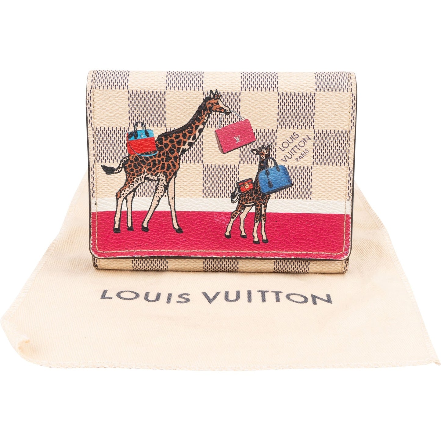 Louis Vuitton Monogram Damier Azur Illustre Giraffe Animation Small Victorine Wallet