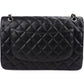 Chanel Quilted Caviar Leather Palladium Jumbo Double Flap Crossbody Bag