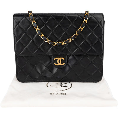 Chanel Quilted Lambskin 24K Gold Single Flap Shoulder Bag