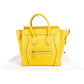 Celine Yellow Drummed Calfskin Luggage Tote Handbag