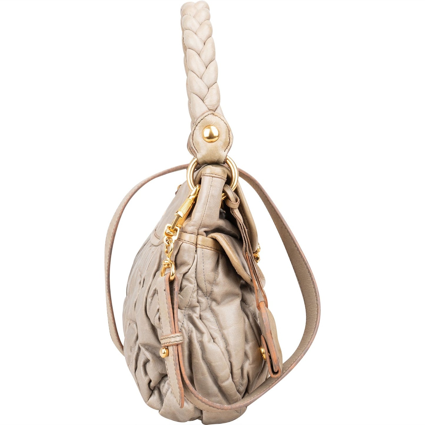 Miu Miu Quilted Vitello Leather Small City Handbag