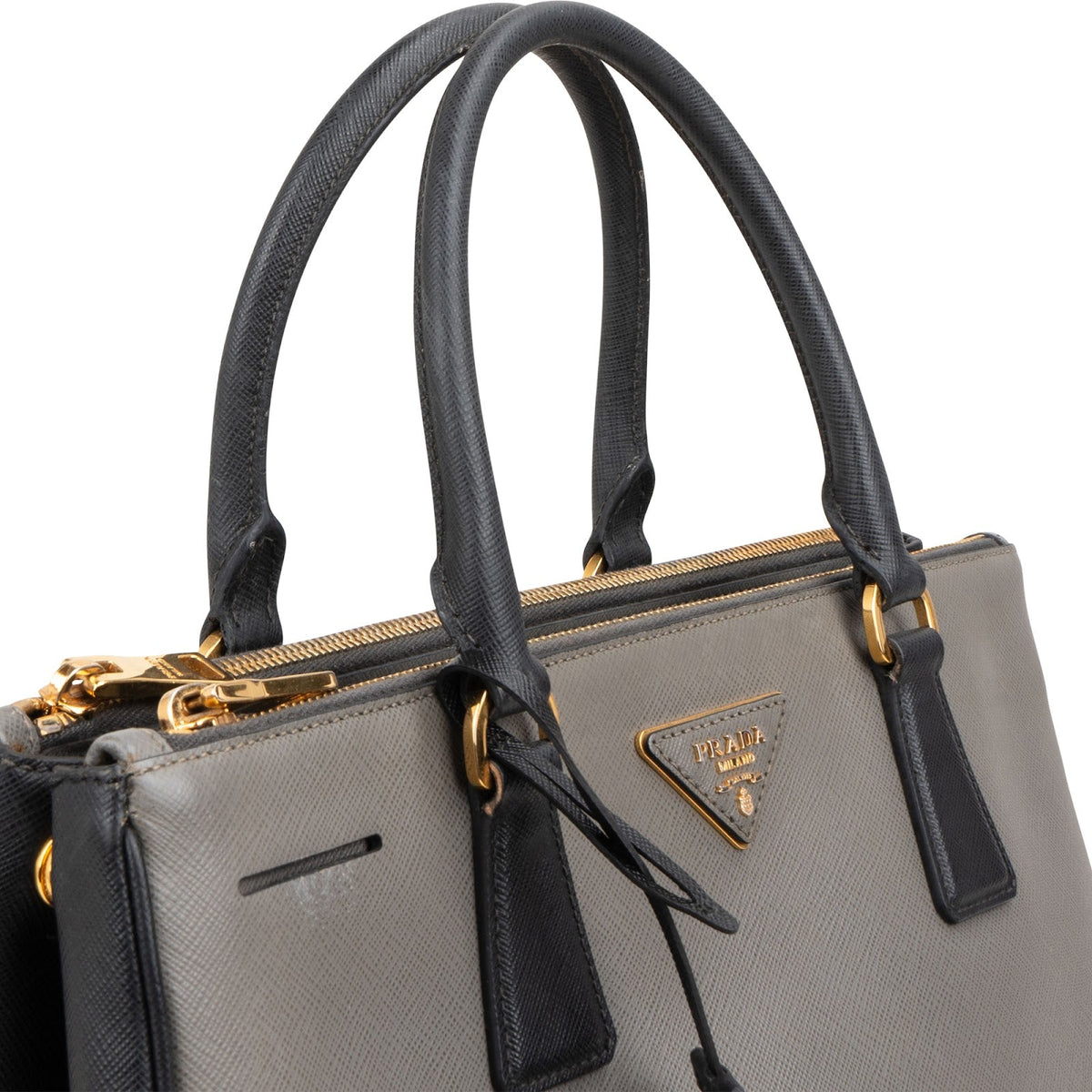 Prada Bicolor Saffiano Leather Galleria Handbag