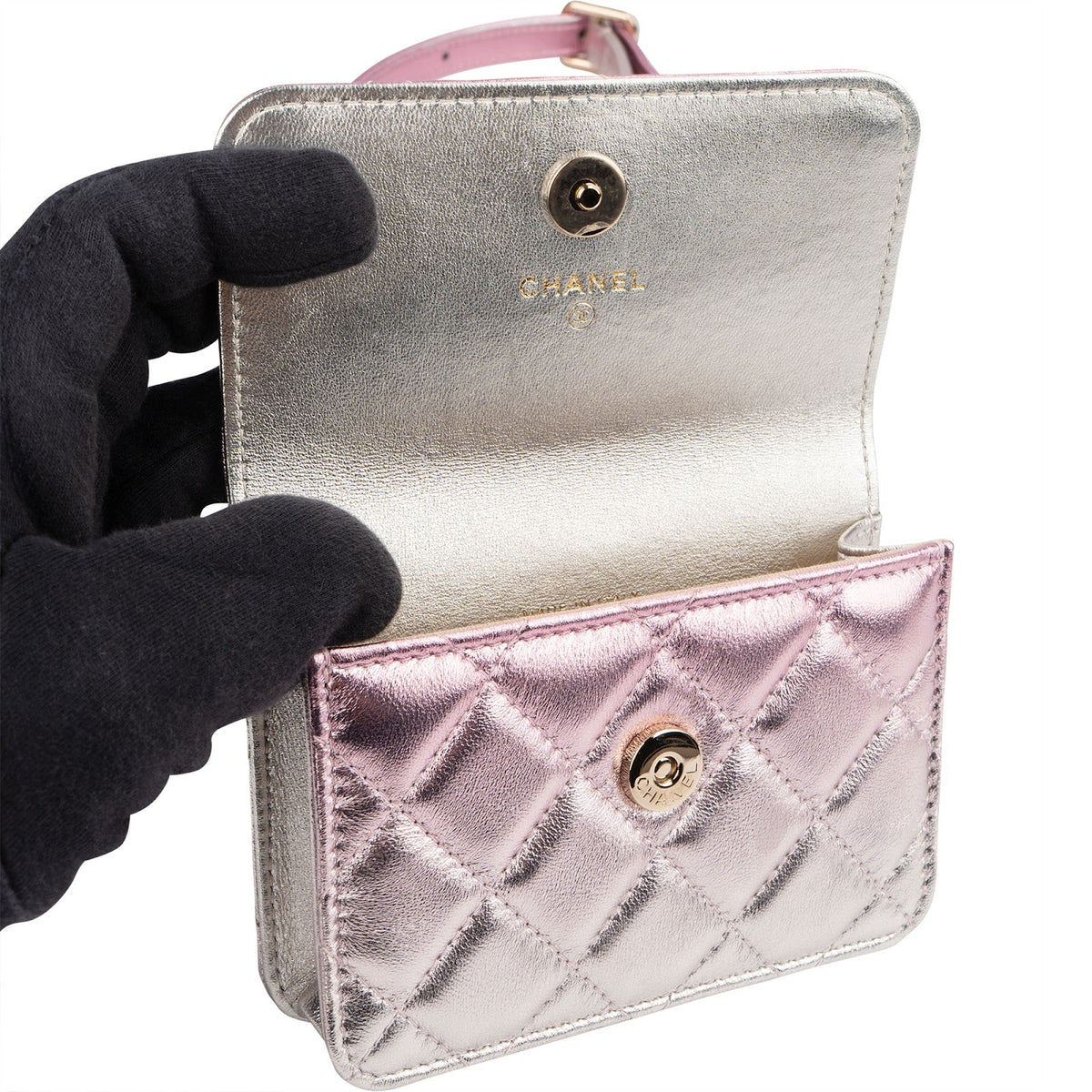 Chanel Quilted Metallic Lambskin Waist Crossbody Bag