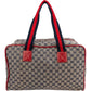 Gucci Monogram GG Plus Canvas Web Stripe Boston 40 Handbag