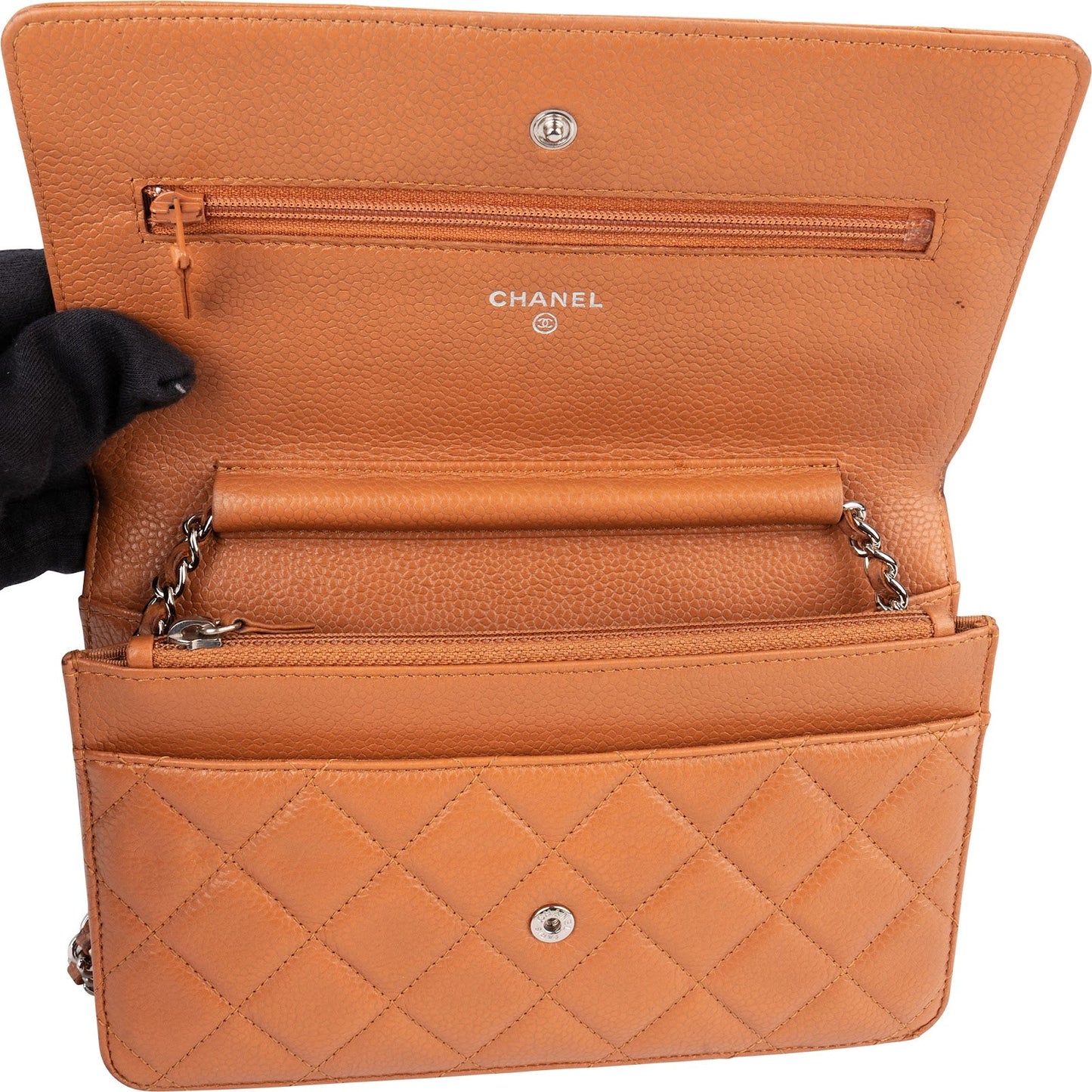 Chanel Quilted Caviar Leather Wallet On Chain Crossbody Bag