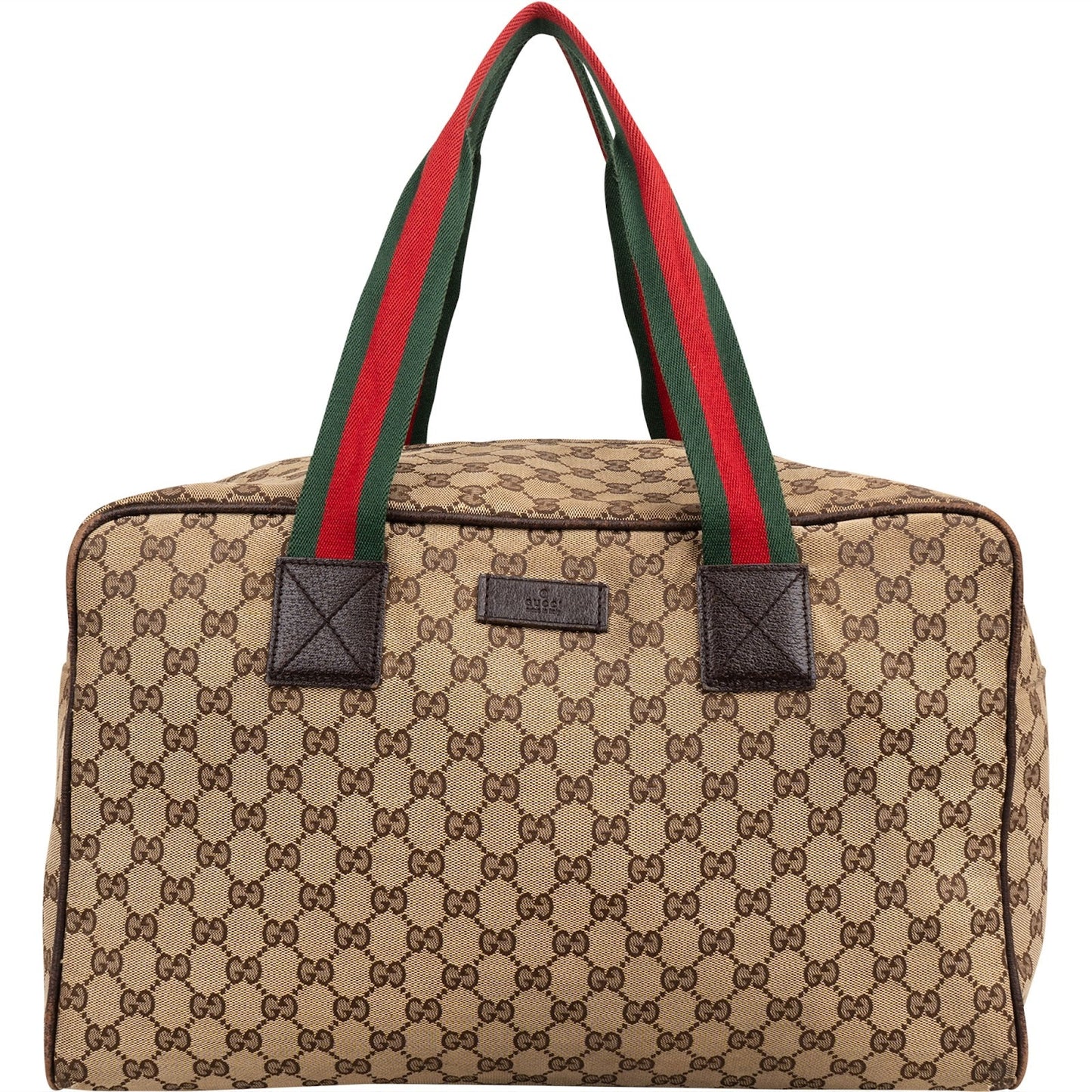 Gucci Monogram GG Canvas Web Boston Handbag
