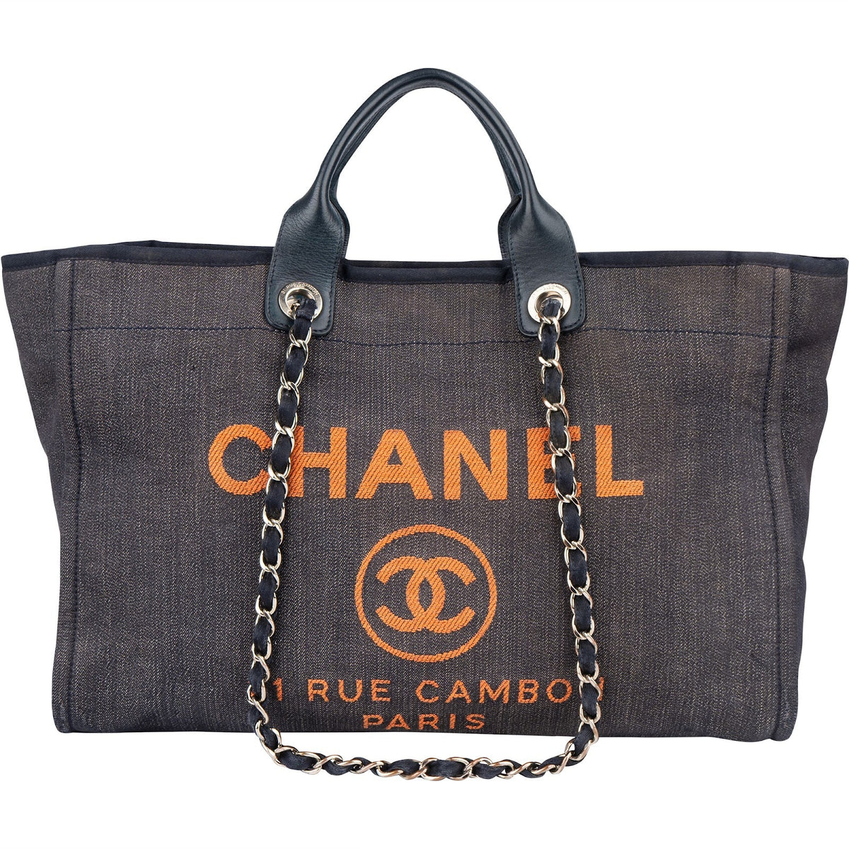 Chanel Denim Deauville Tote Shoulder Bag