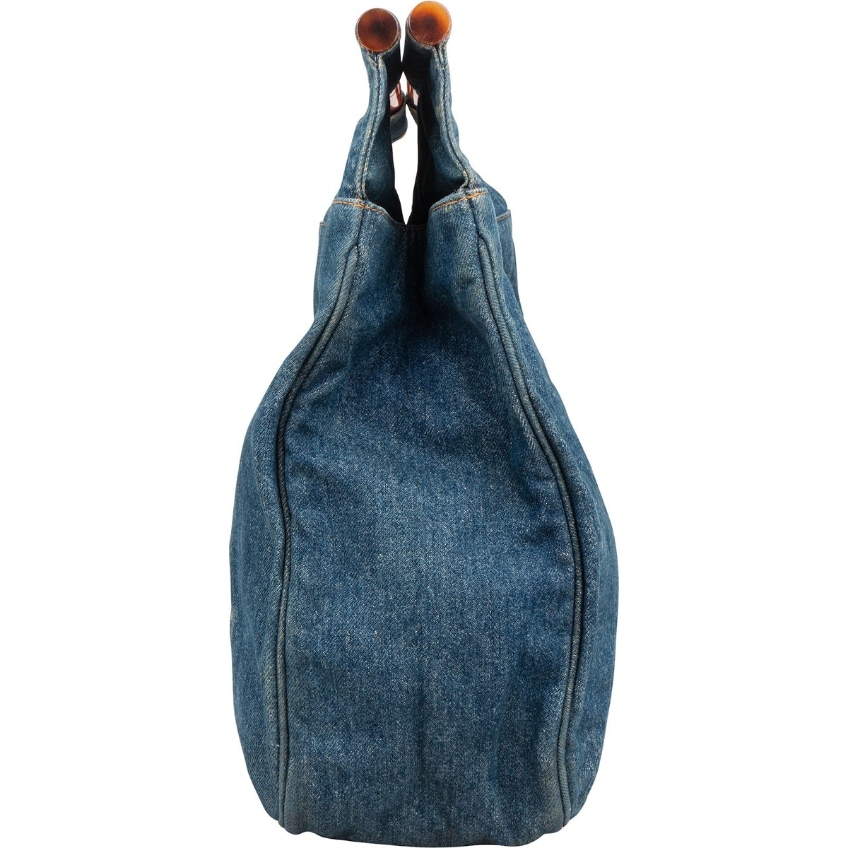 Chanel CC Tortoise Handle Tote aus Denim – Ansicht 6