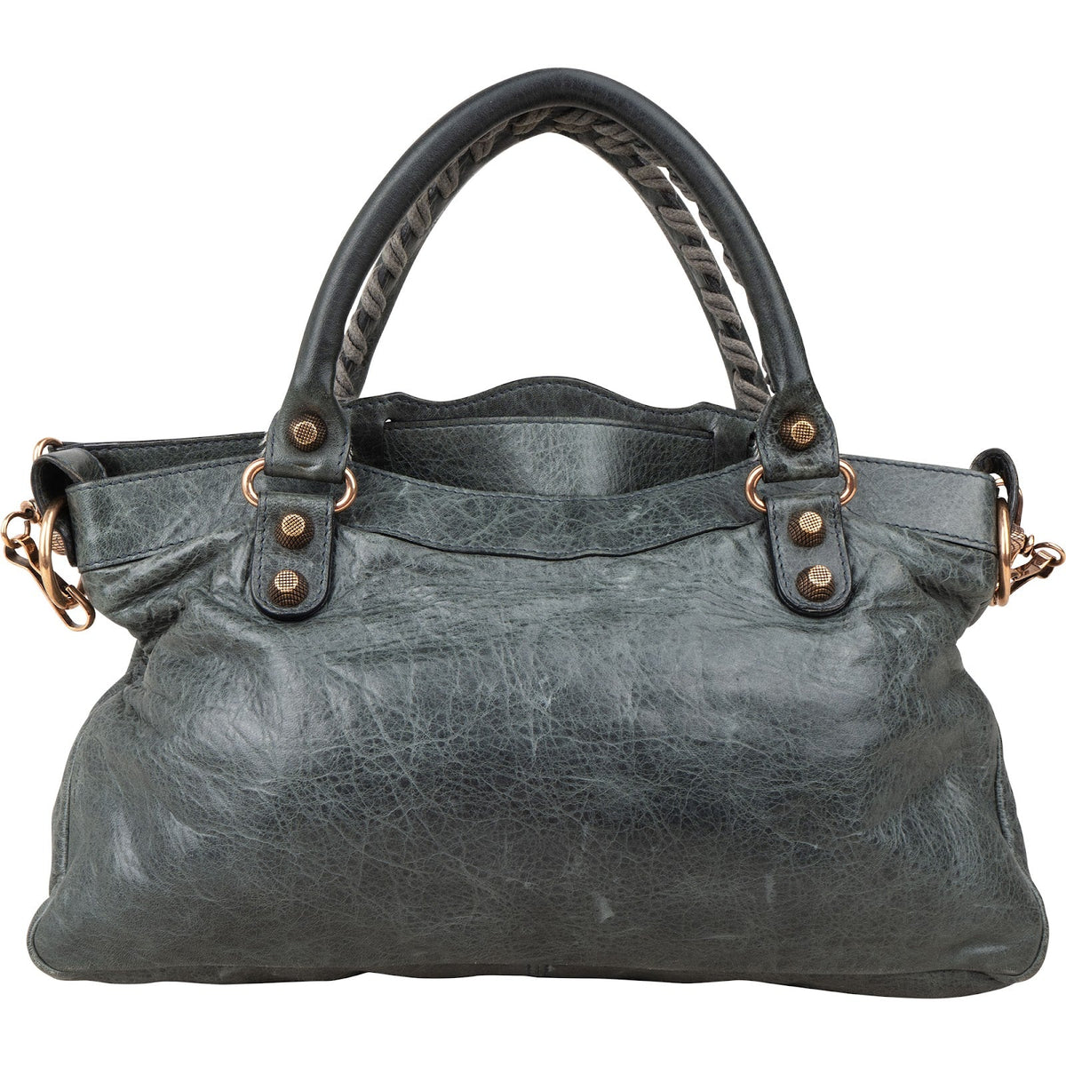 Balenciaga Dark Green Leather Classic City Handbag