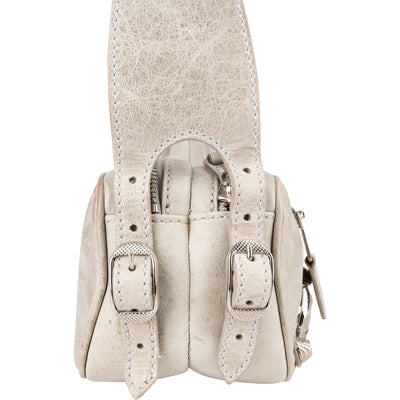 Balenciaga Grey Leather Classic City Double Pocket Hip Shoulder Bag
