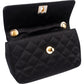 Chanel Black Quilted Satin 24K Gold Mini Single Flap Crossbody Bag