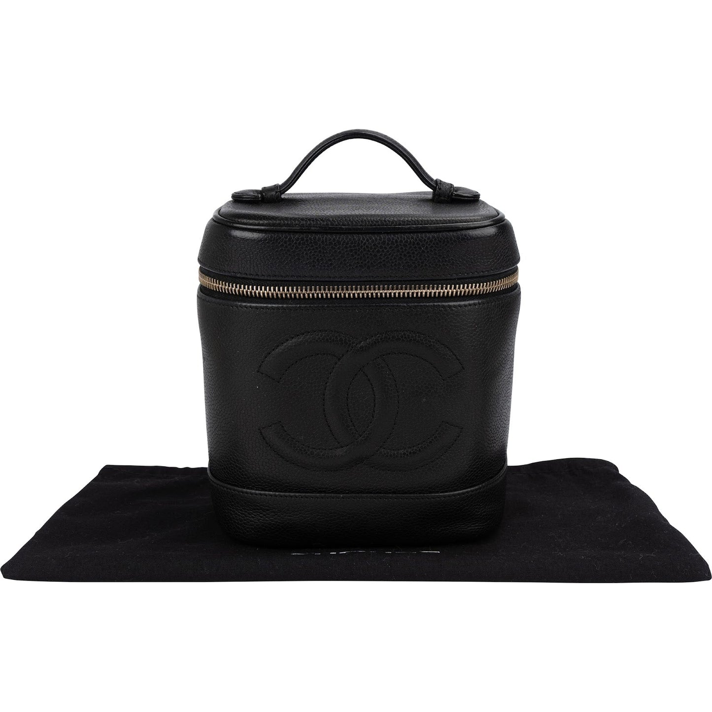Chanel Caviar Leather CC Vanity Case Handbag