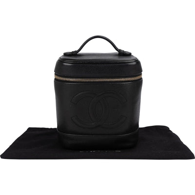Chanel Caviar Leather CC Vanity Case Handbag