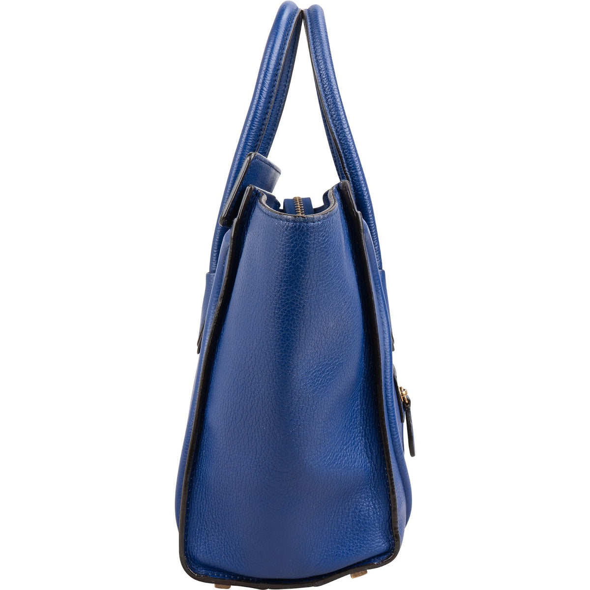 Céline Bleu Grained Calfskin Luggage Handbag