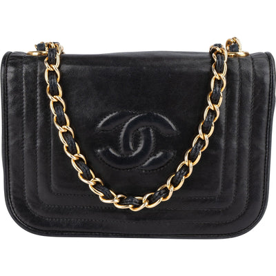Chanel Lambskin CC Single Flap Camera Crossbody Bag