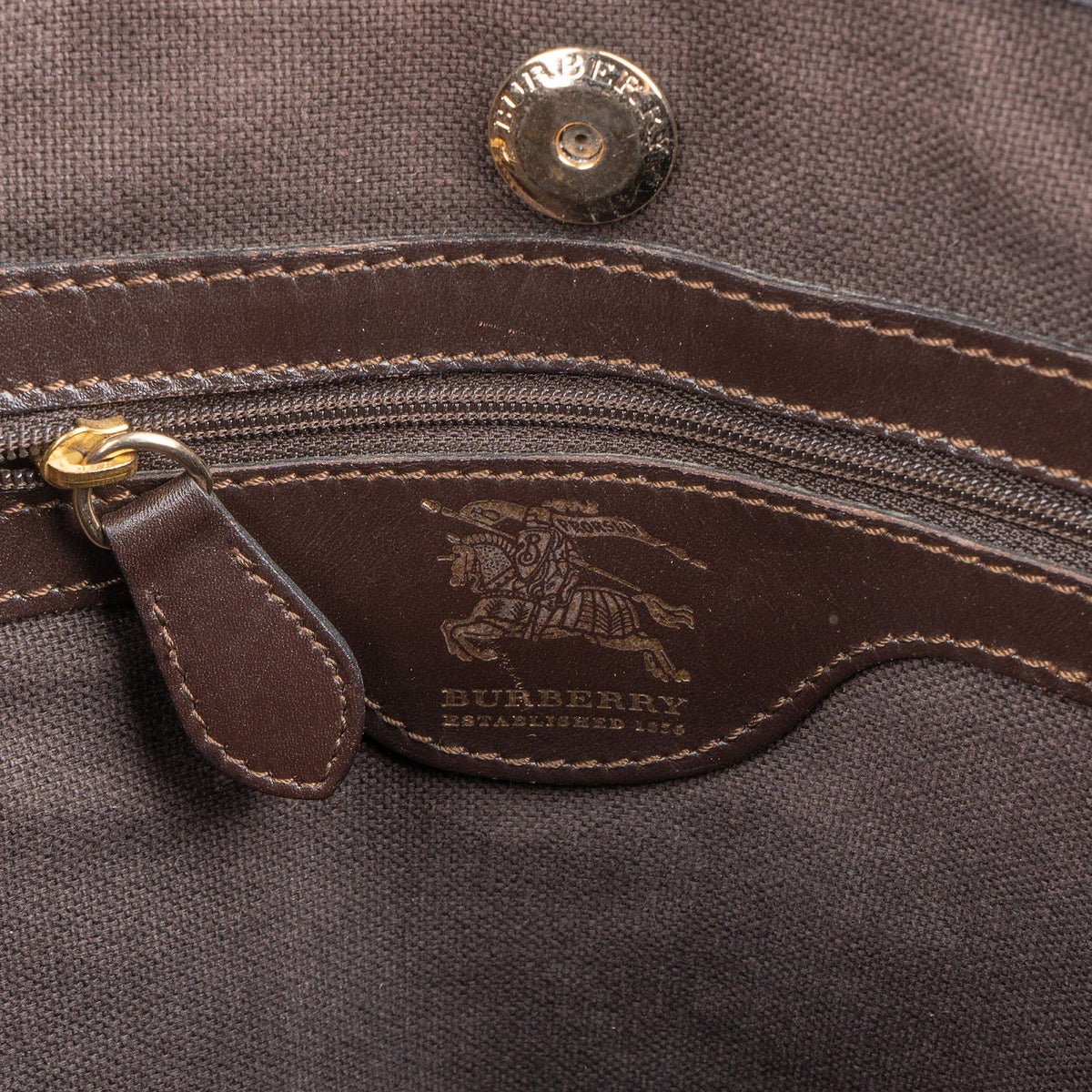 Burberry Haymarket Check Canvas Tote Handbag
