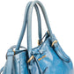 Miu Miu Blue Vitello Lux Leather Small Front Bow Handbag