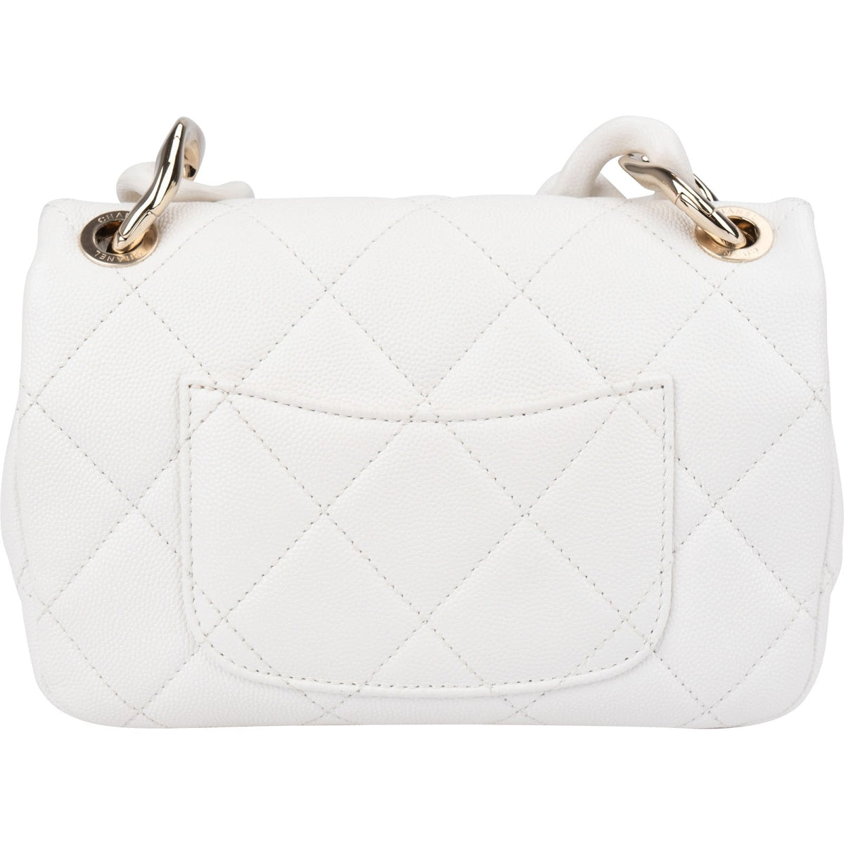 Chanel Quilted Caviar Leather Chunky Chain Rectangular Single Flap Shoulder Bag