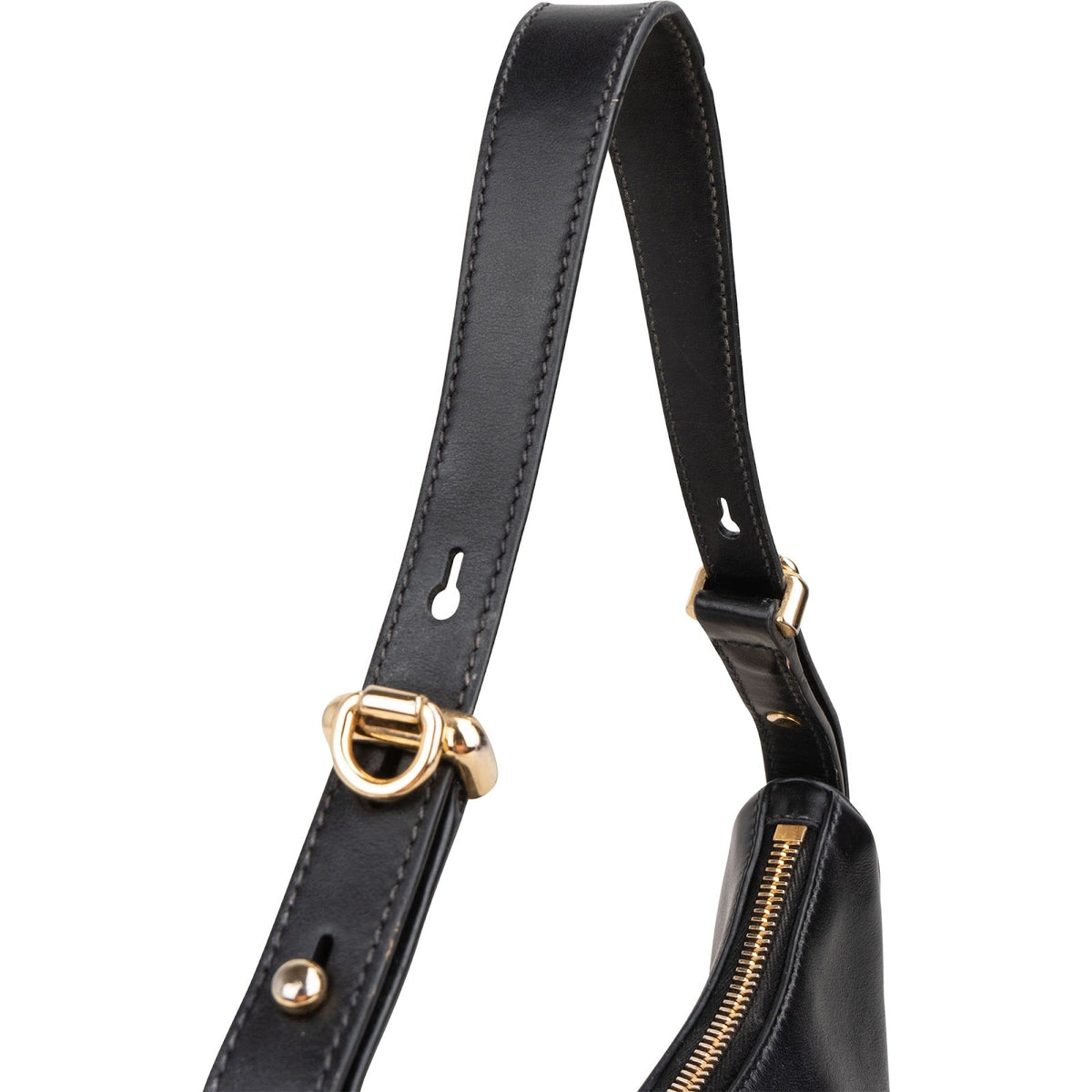 Prada Black Leather Triangle Arqué Shoulder Bag
