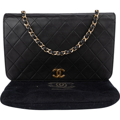 Chanel Quilted Lambskin 24K Gold Single Flap Shoulder Bag