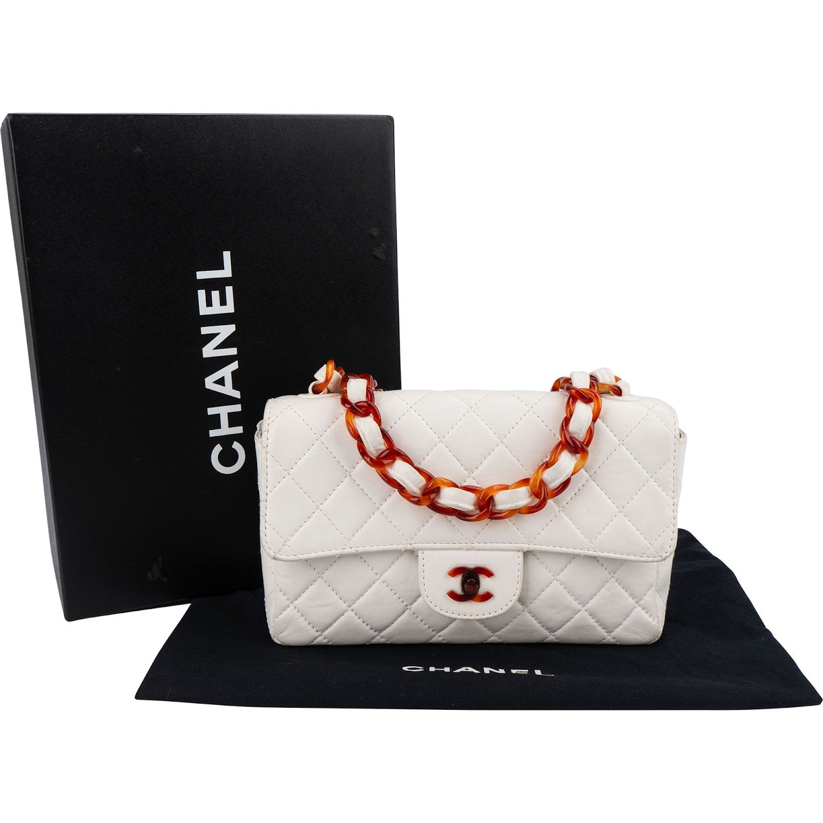 Chanel Quilted Lambskin Tortoise Medium Single Flap Shoulder Bag