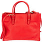 Balenciaga Red Leather Small City Tote Handbag