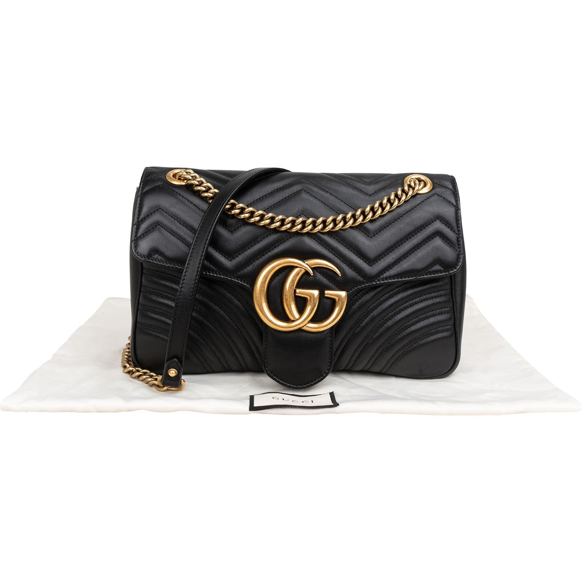 Gucci Matelassé Leather GG Large Marmont Shoulder Crossbody Bag