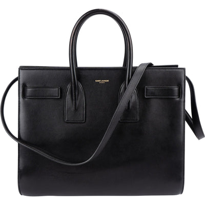Saint Laurent Black Leather Sac De Jour Handbag