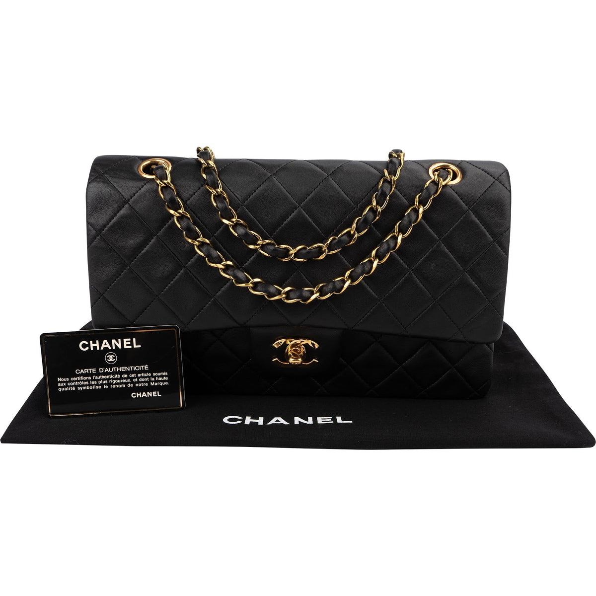 Chanel Medium Double Flap aus gestepptem Lammleder – Ansicht 2
