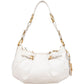 Prada White Soft Calf Leather Ruched Shoulder Bag