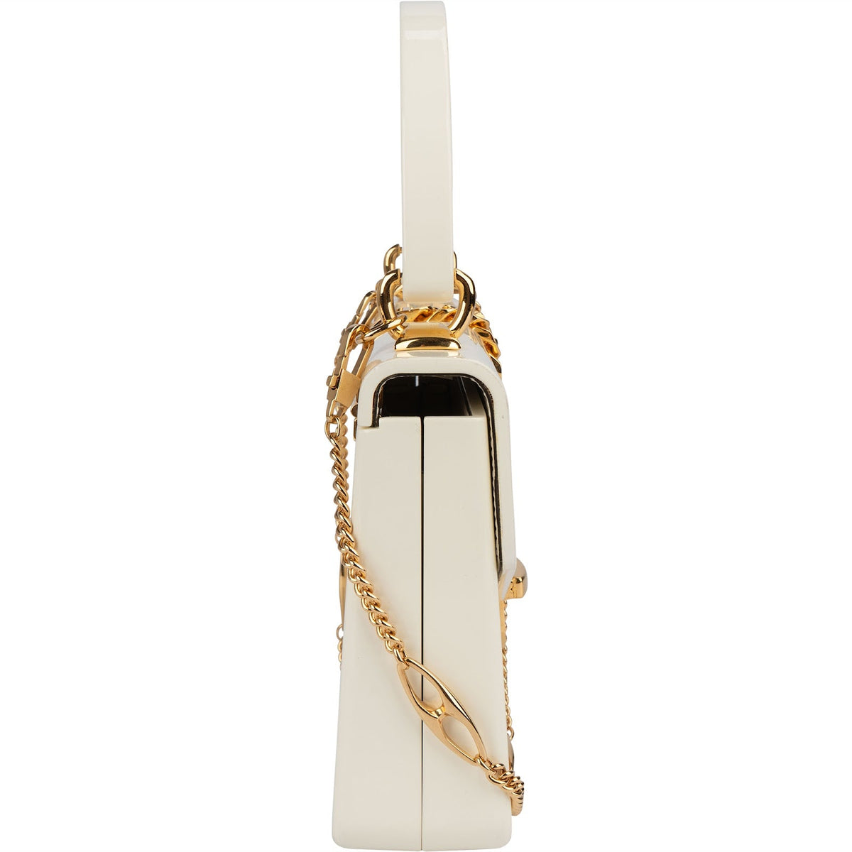 Gucci White Plexiglass Sylvie 1969 Mini Top Handle Handbag