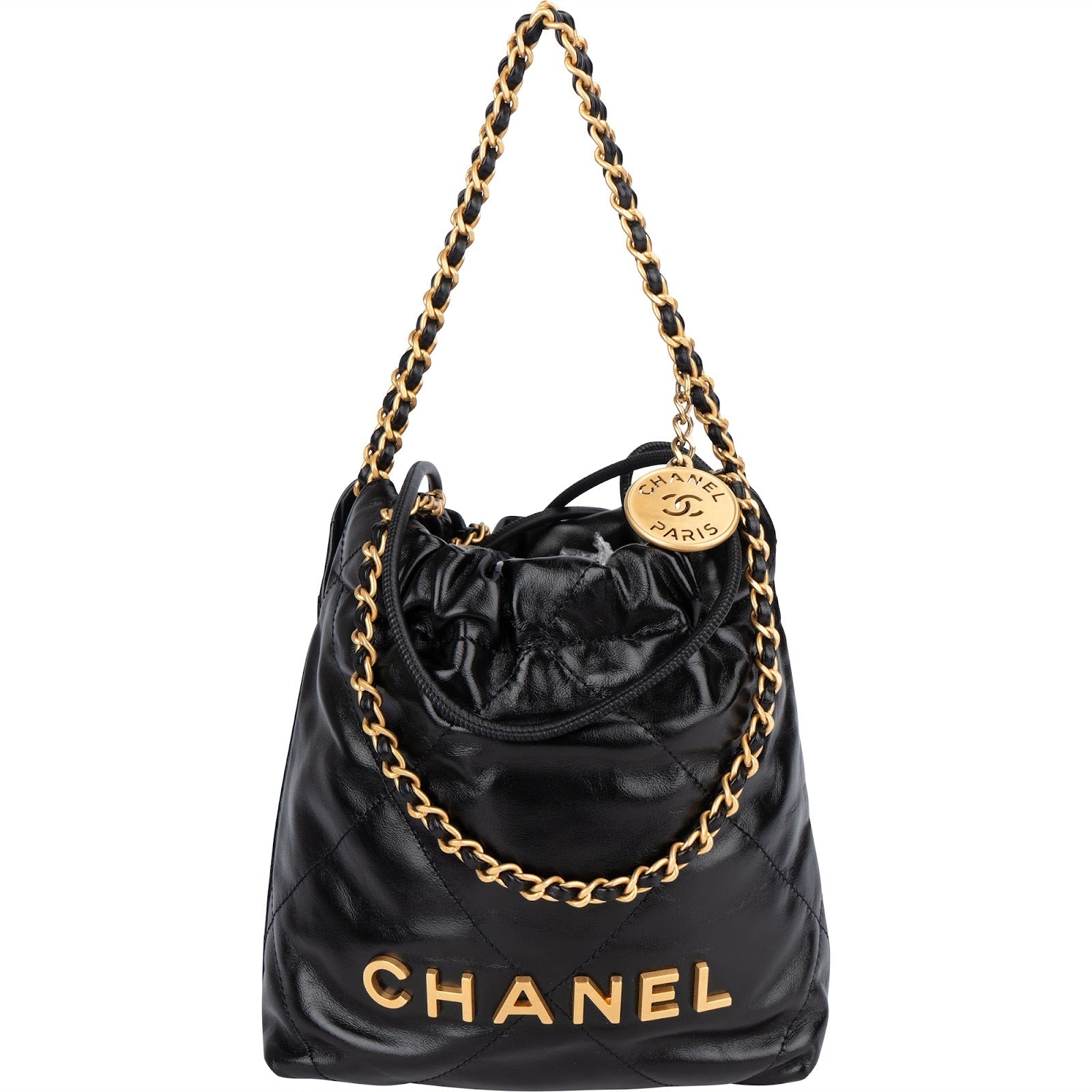 Chanel 22 Stitching Lambskin Small Drawstring Bag Handbag