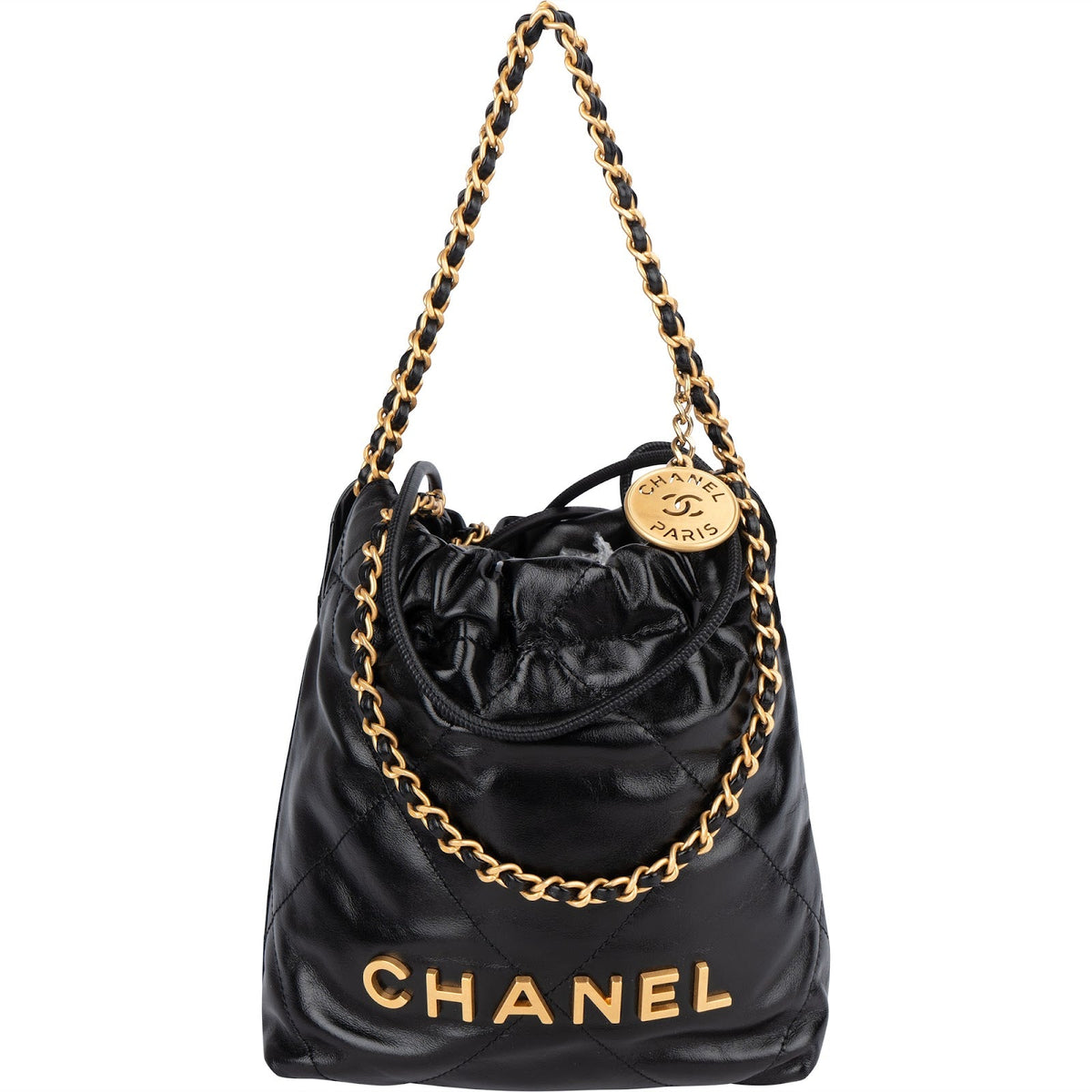 Chanel 22 Stitching Lambskin Small Drawstring Bag Handbag