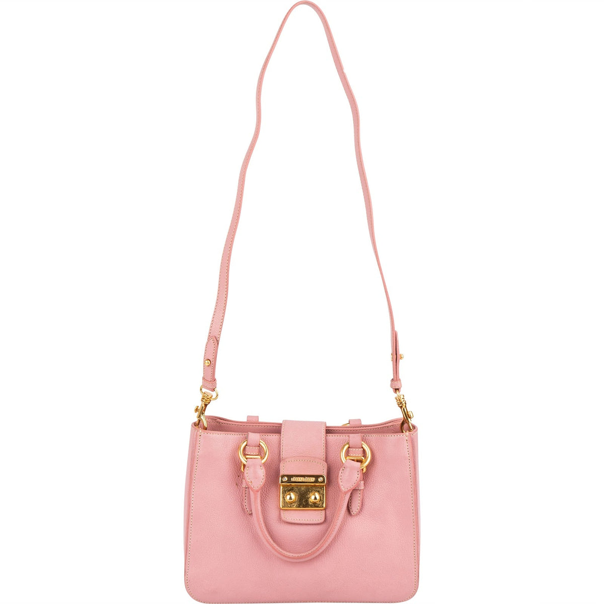 Miu Miu Madras Leather Top Handle Handbag