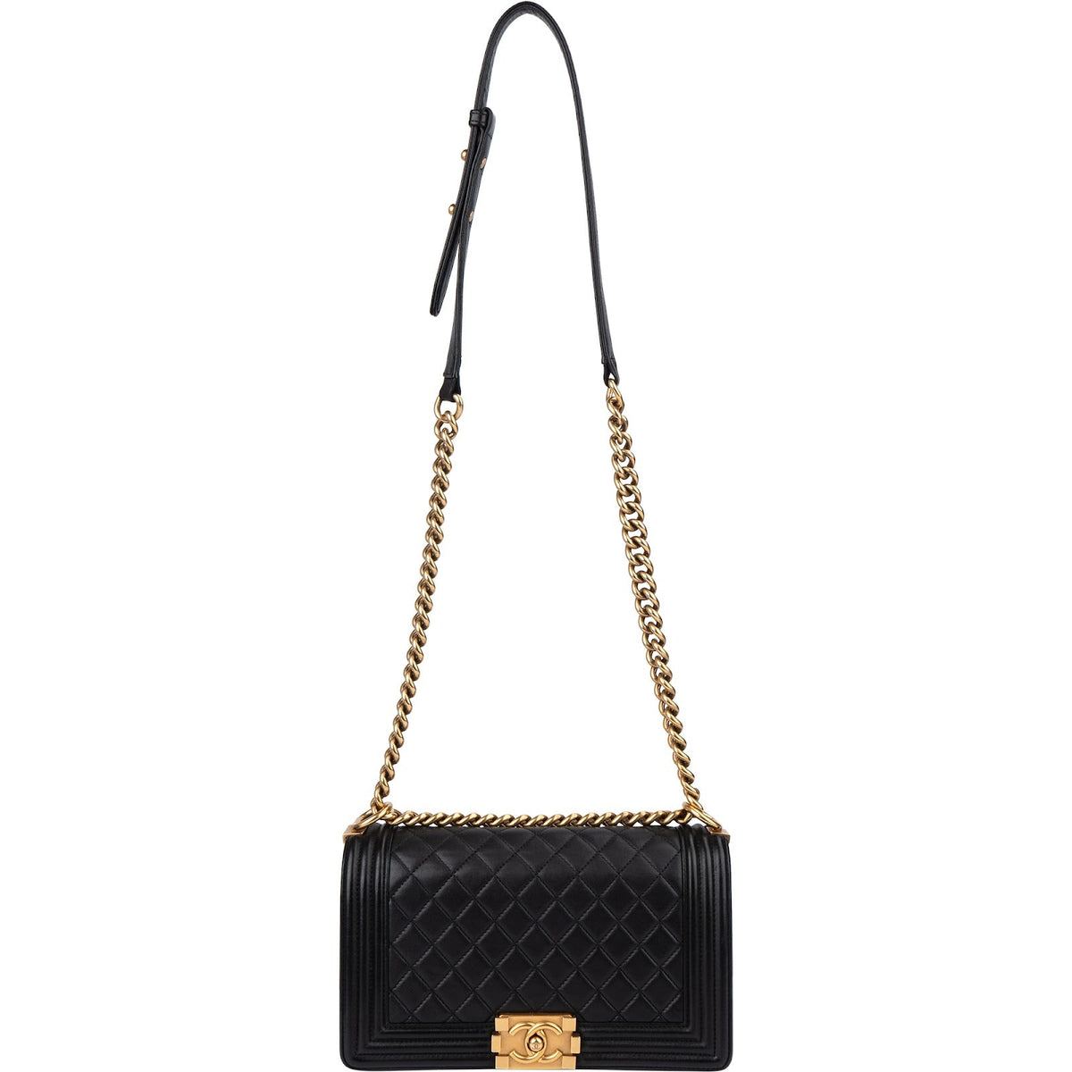 Chanel Quilted Lambskin Medium Boy Single Flap Crossbody Bag