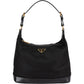 Prada Tessuto Saffiano Lux Leather Triangle Hobo Shoulder Bag