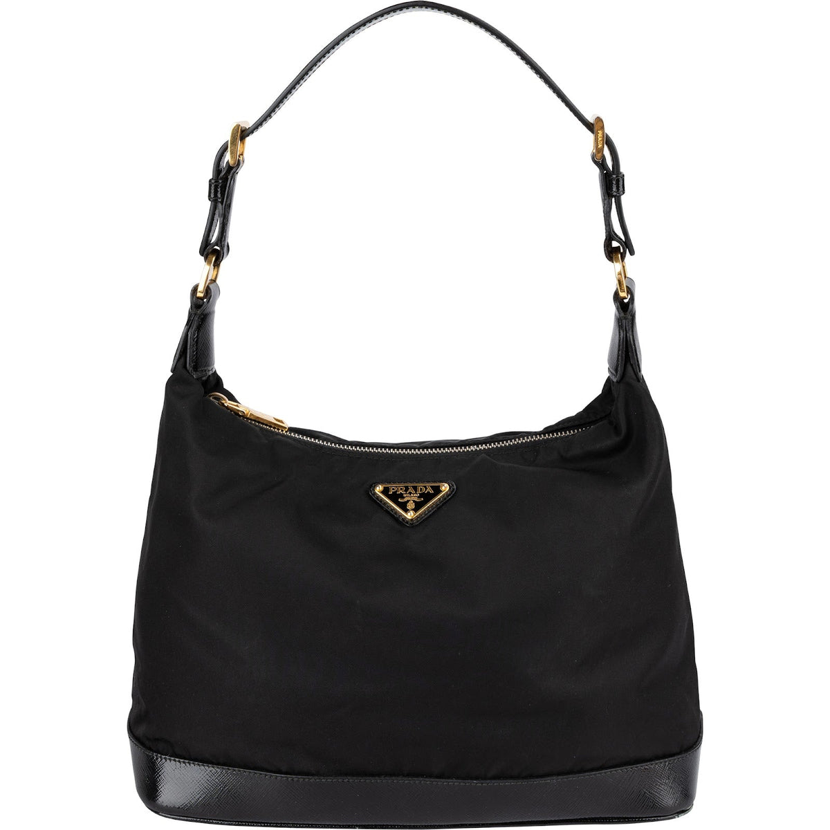 Prada Tessuto Saffiano Lux Leather Triangle Hobo Shoulder Bag