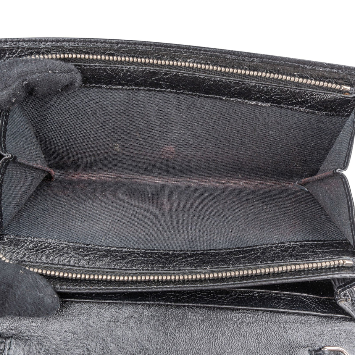 Balenciaga Black Leather Classic City Wallet On Strap Shoulder Bag