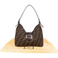 Fendi Monogram FF Zucca Canvas Baguette Buckle Shoulder Bag
