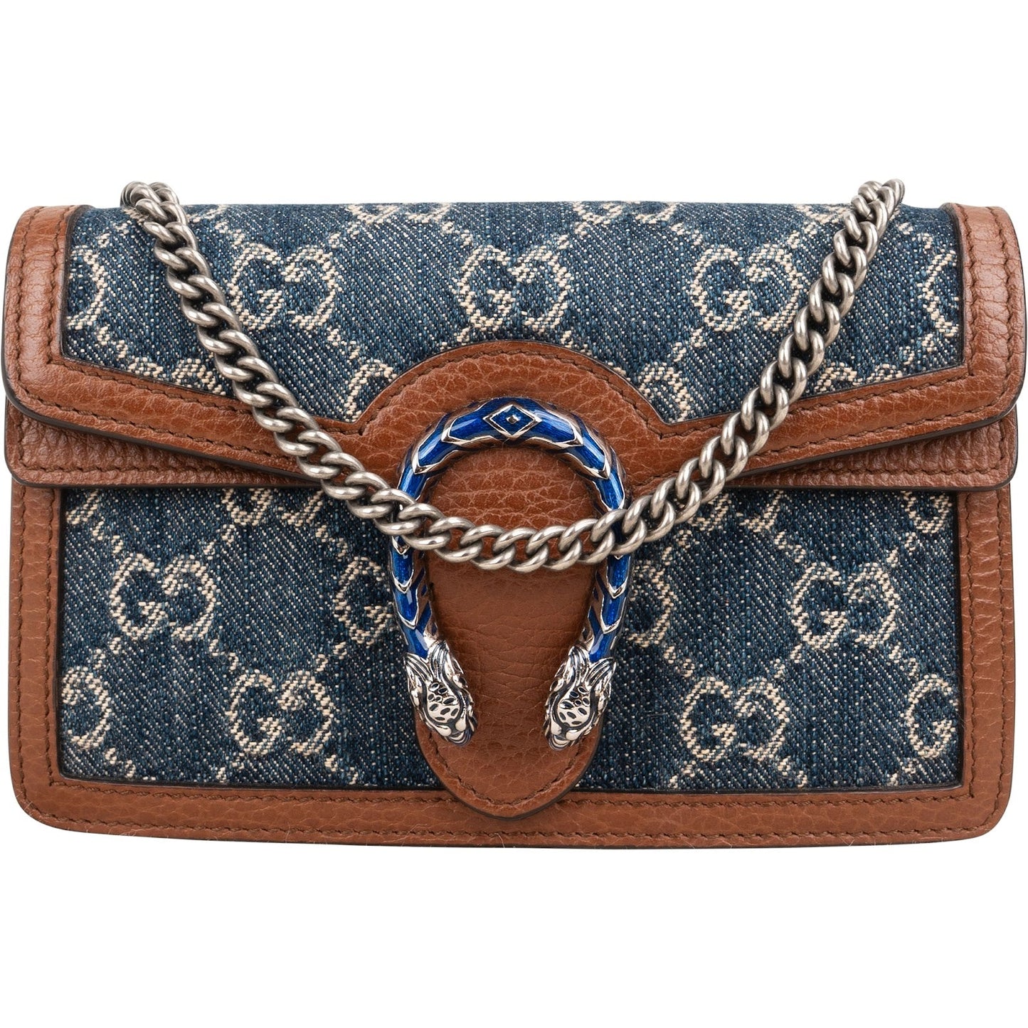 Gucci Monogram Denim GG Dionysus Super Mini Crossbody Bag