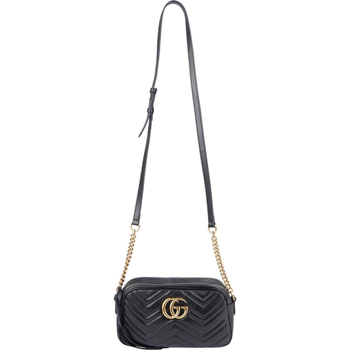 Gucci Matelassé Leather GG Marmont Camera Crossbody Bag