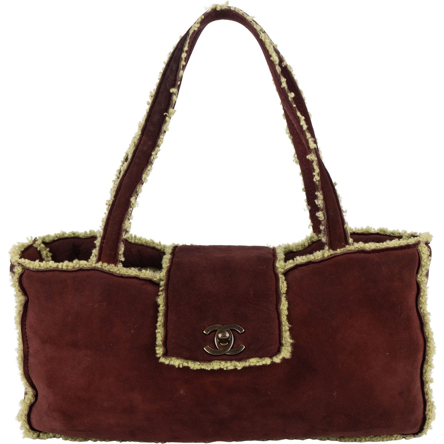 Chanel Suede and Shearling CC Handbag