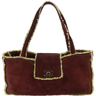 Chanel Suede and Shearling CC Handbag
