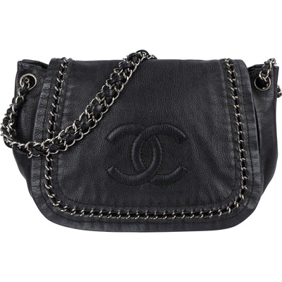 Chanel Calfskin CC Single Flap Shoulder Bag