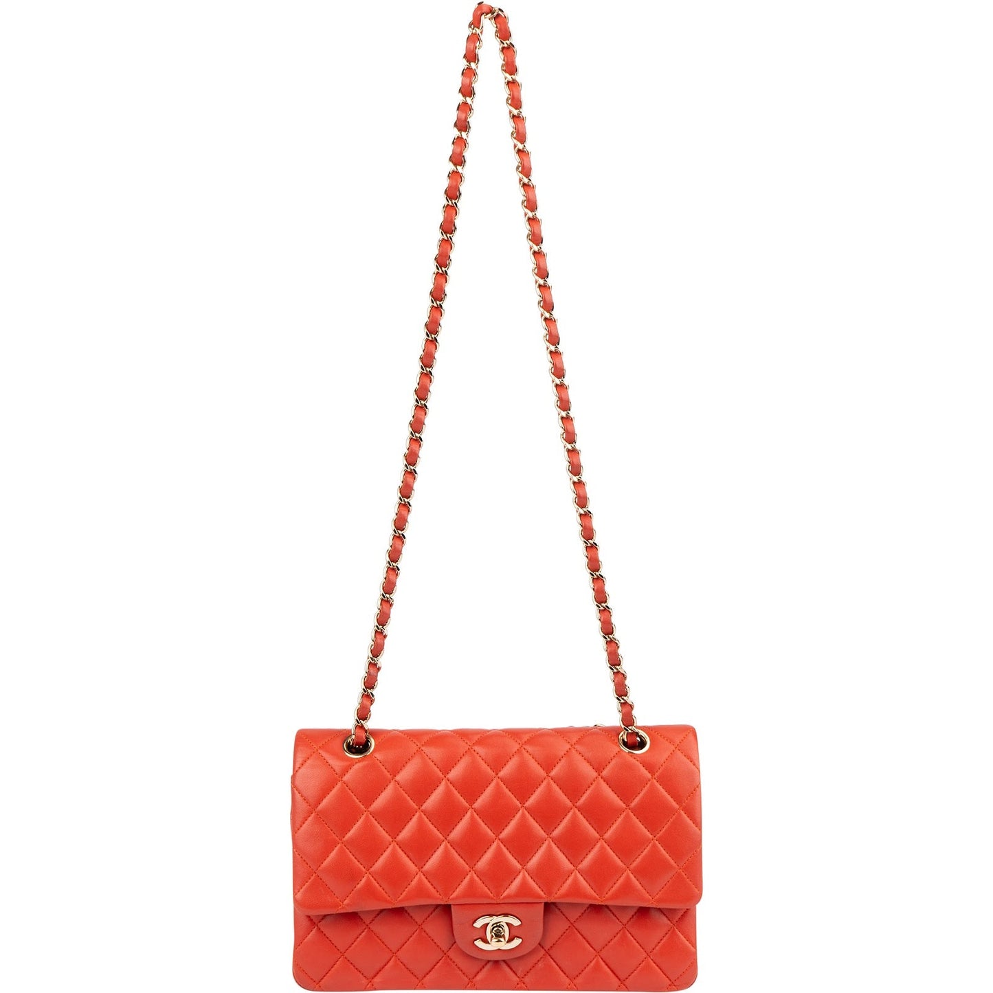 Chanel Quilted Lambskin Medium Double Flap Shoulder Bag