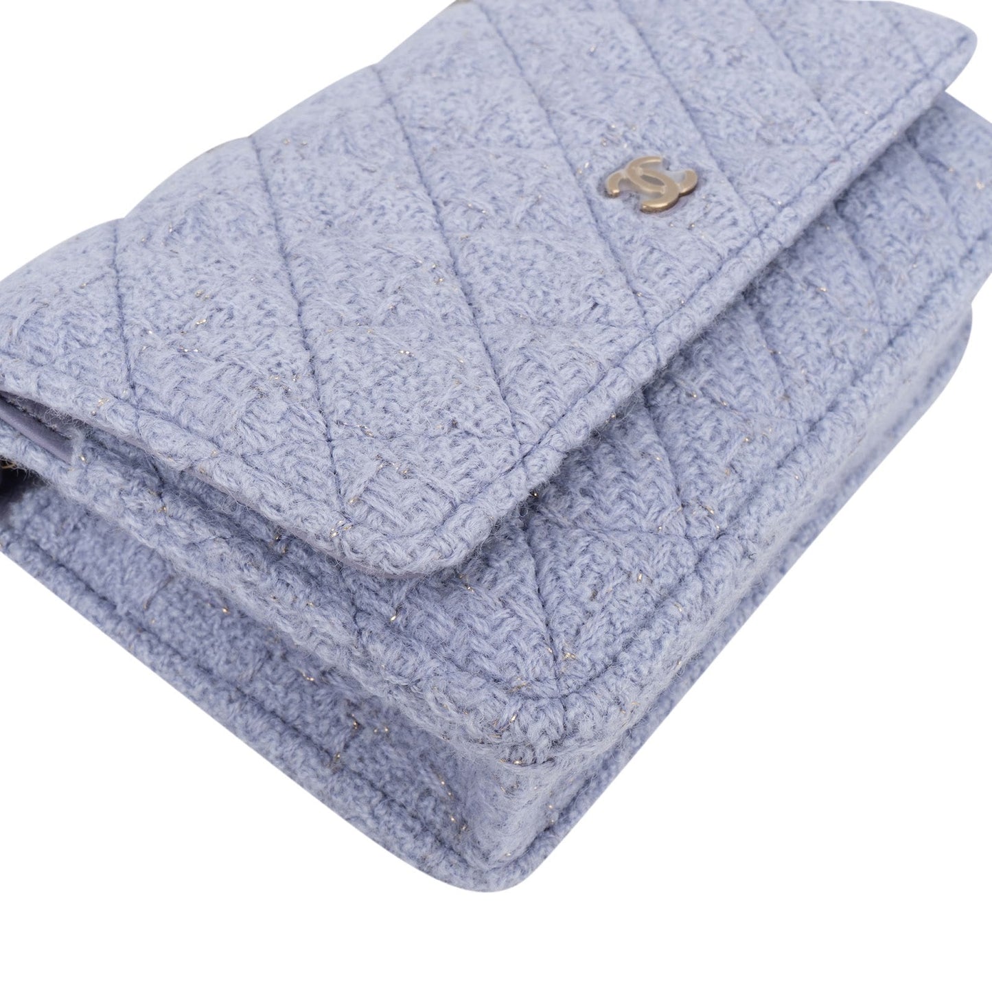 Chanel Quilted Tweed Wallet on Chain Crossbody Bag