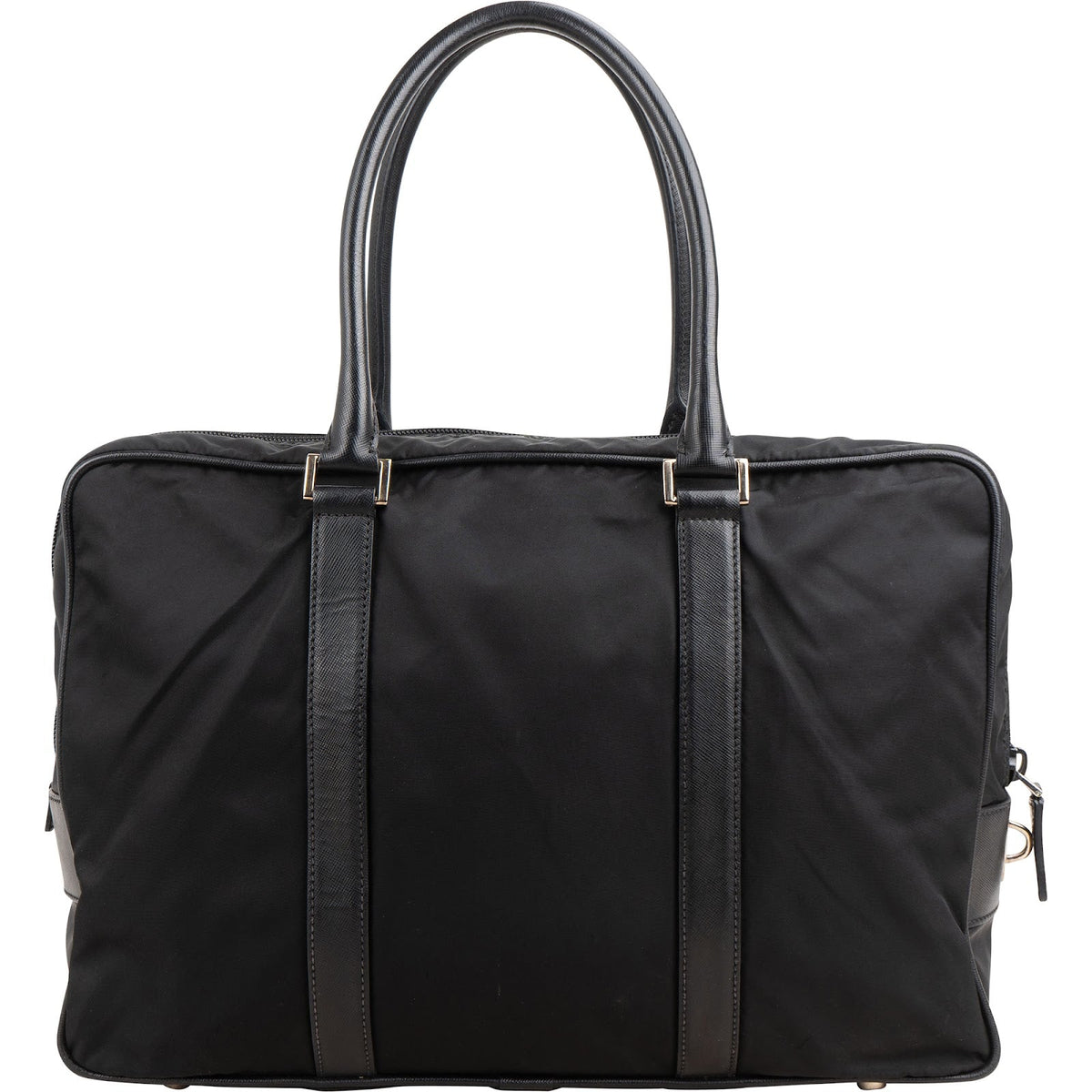 Prada Tessuto Saffiano Leather Triangle Briefcase Handbag