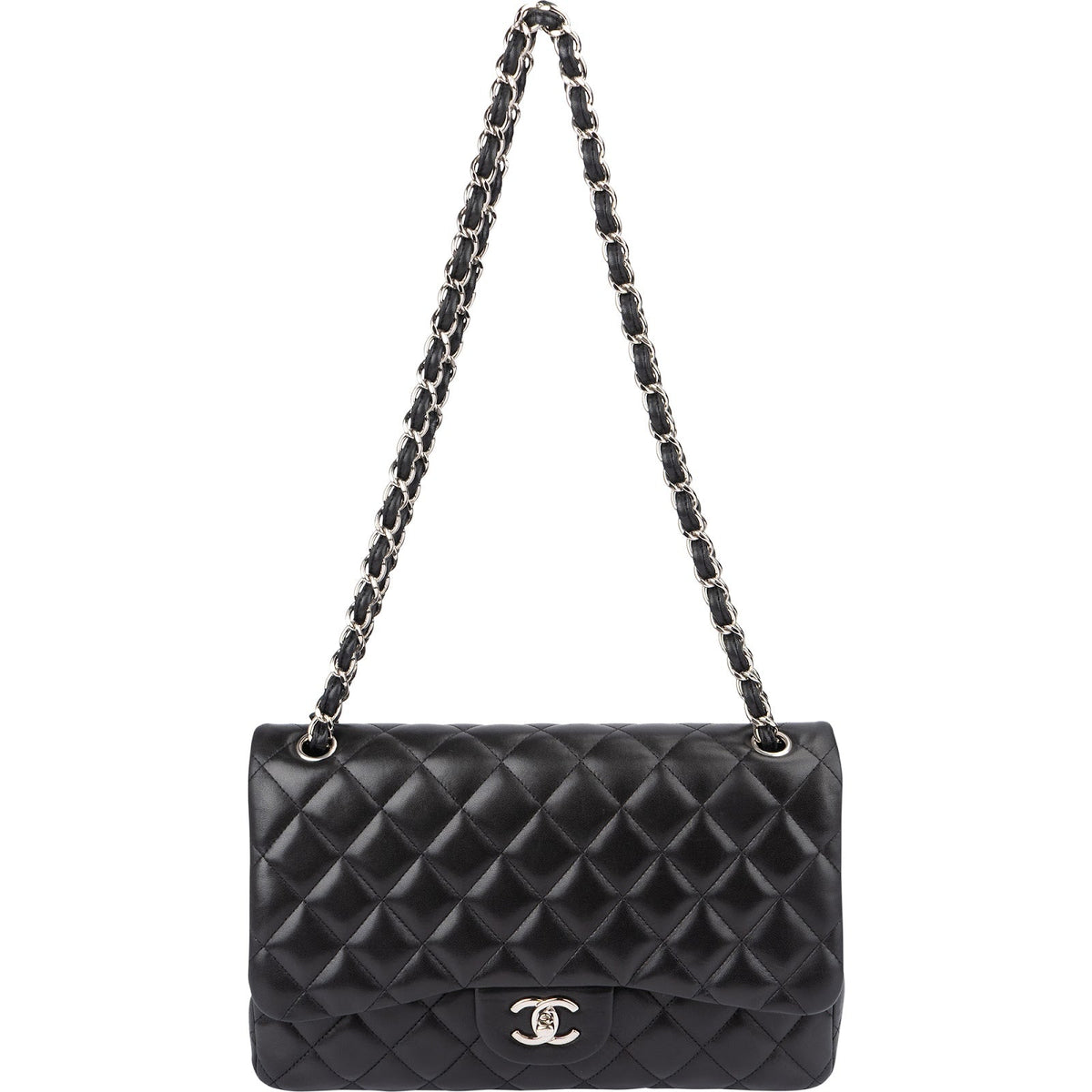 Chanel Jumbo Double Flap aus gestepptem Lammleder – Ansicht 10