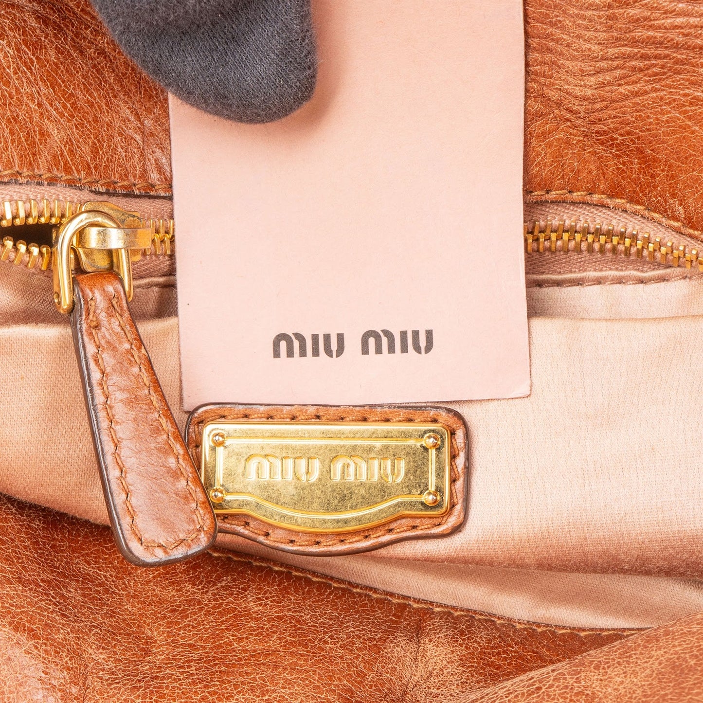 Miu Miu Vitello Lux Bow Handbag