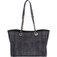 Chanel Bleu Tweed Deauville Tote Shoulder Bag
